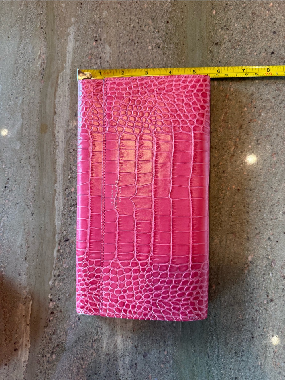 Pink Croc-Embossed Slim Wallet - Saint S... - Picture 5 of 6